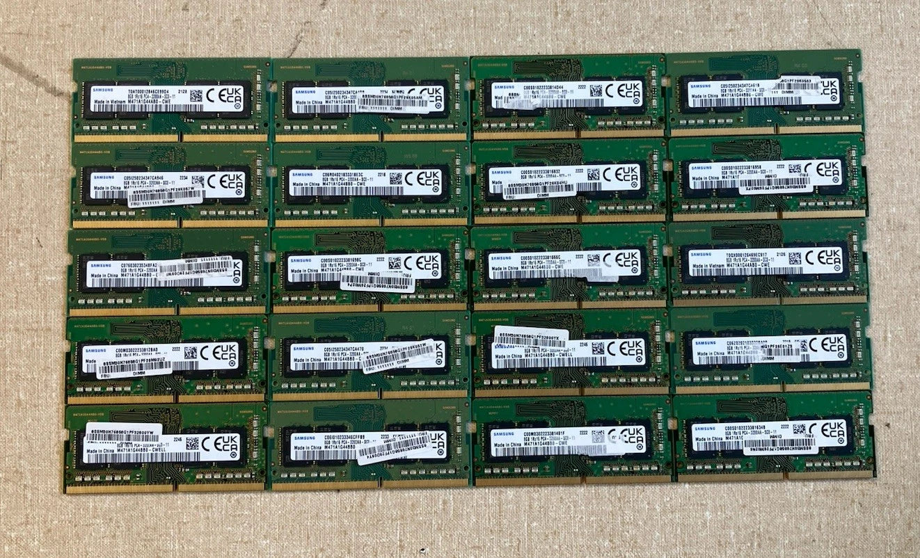 8gb Samsung 1Rx16 PC4 3200AA SODIMM DDR4 Laptop Memory RAM - 20 Modules
