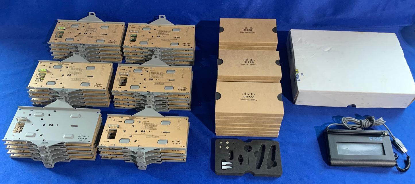 Mixed Lot of 29 Cisco Meraki MR42 Mounting Brackets + 2 Topaz Signature Pads