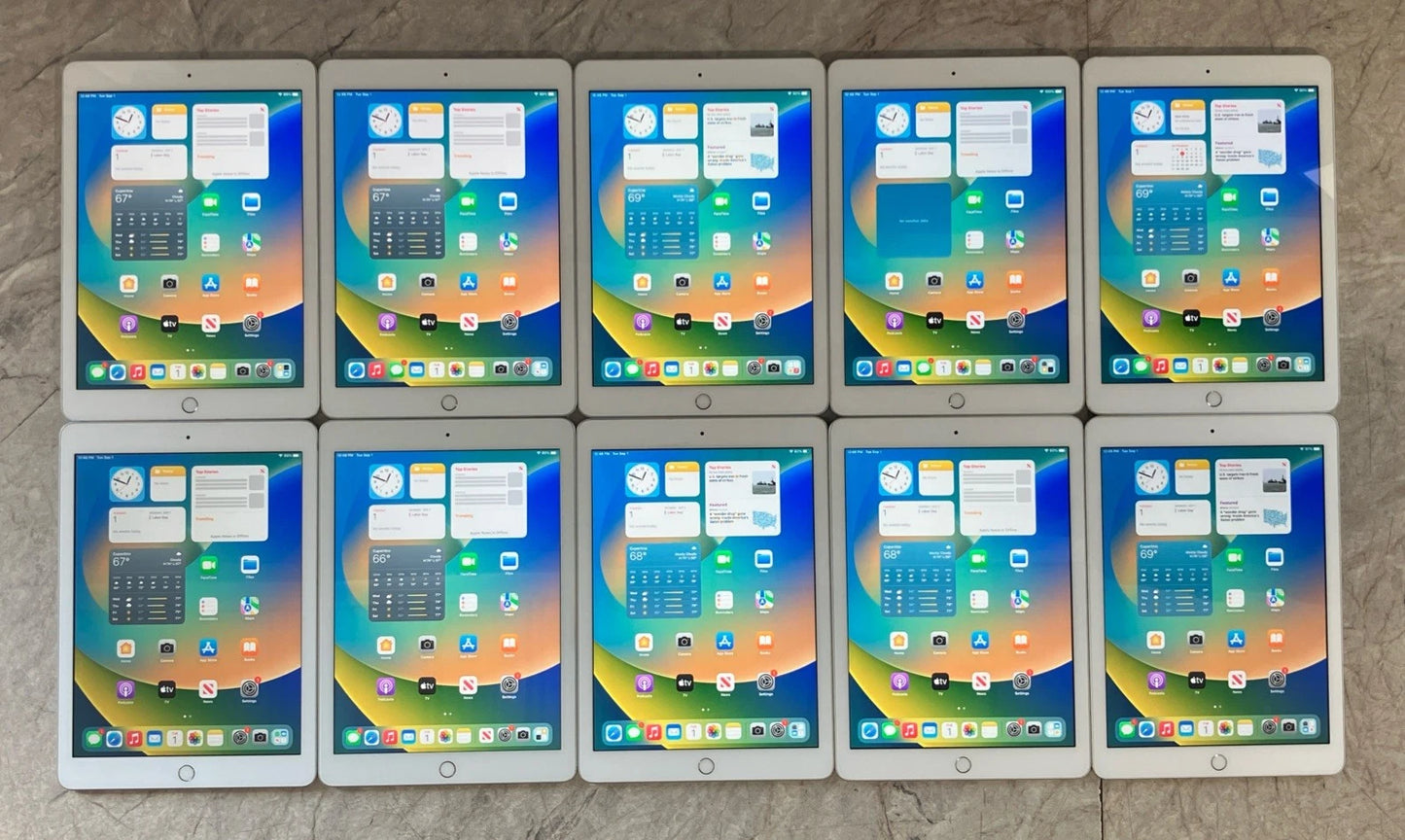 Apple iPad 5th Gen A1822 128GB WiFi Only Silver 9.7" - Lot of 10